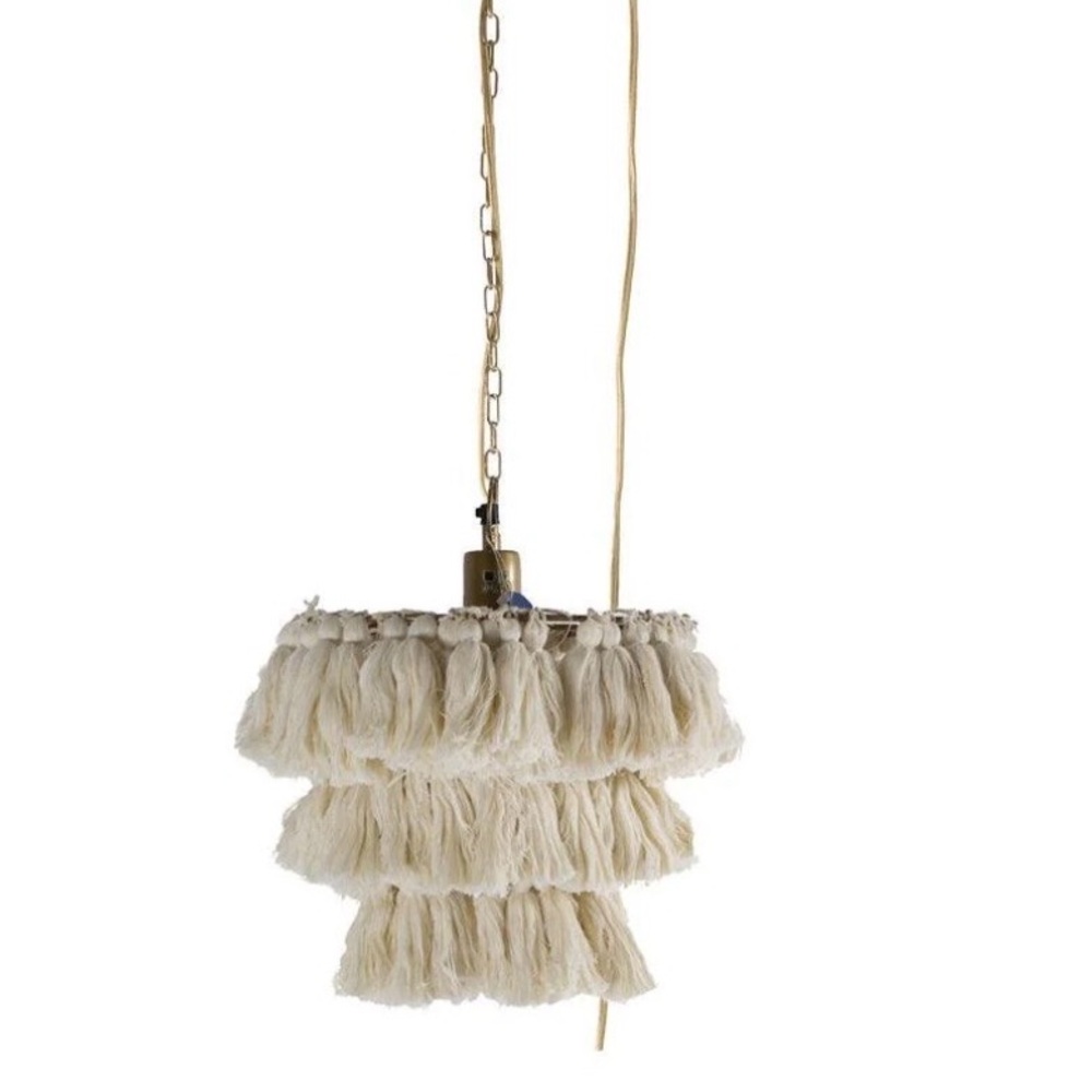 Urban Outfitters Cream Tassel Pendant Light (pair)